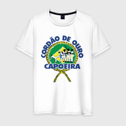 Мужская футболка хлопок Cordao de ouro Capoeira flag of Brazil