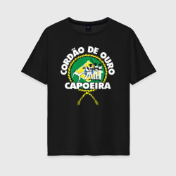 Женская футболка хлопок Oversize Capoeira - Cordao de ouro flag of Brazil