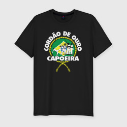 Мужская футболка хлопок Slim Capoeira - Cordao de ouro flag of Brazil