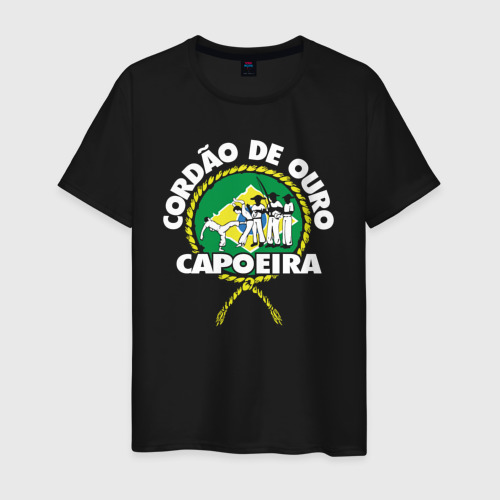 Мужская футболка хлопок Capoeira - Cordao de ouro flag of Brazil