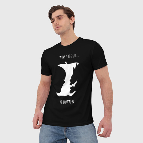 Мужская футболка 3D с принтом Рюк и Лайт, фото на моделе #1