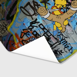 Бумага для упаковки 3D Целящийся из рогатки Барт Симпсон на фоне граффити - фото 2
