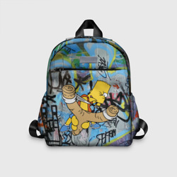 Целящийся из рогатки Барт Симпсон на фоне граффити – Детский рюкзак 3D с принтом купить со скидкой в -33%