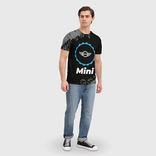 Мужская футболка 3D Mini в стиле Top Gear со следами шин на фоне, цвет 3D печать - фото 5