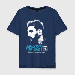 Мужская футболка хлопок Oversize Лионель Месси Аргентина
