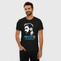 Мужская футболка хлопок Slim Лионель Месси Аргентина - фото 2