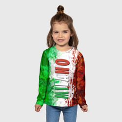 Детский лонгслив 3D Флаг Италии - кляксы - фото 2