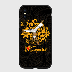Чехол для iPhone XS Max матовый I love capoeira fighter