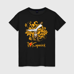 Женская футболка хлопок I love Capoeira - fighter