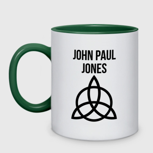 Кружка двухцветная John Paul Jones - Led Zeppelin, цвет белый + зеленый