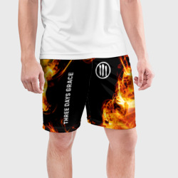 Мужские шорты спортивные Three Days Grace и пылающий огонь - фото 2