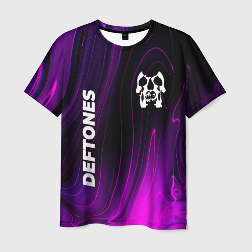 Мужская футболка 3D Deftones violet plasma