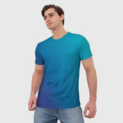 Мужская футболка 3D Градиент - морская глубина - фото 2