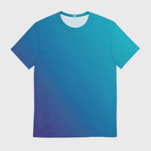 Мужская футболка 3D с принтом Градиент - морская глубина, вид спереди #2