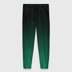 Женские брюки 3D Черный и бирюзово - зеленый, текстурированный под мешковину градиент, омбре