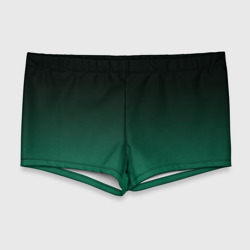Мужские купальные плавки 3D Черный и бирюзово - зеленый, текстурированный под мешковину градиент, омбре