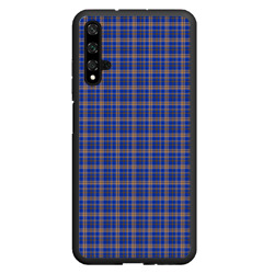 Чехол для Honor 20 Синий с горчичным в клетку