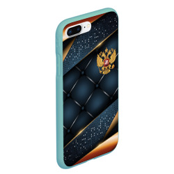 Чехол для iPhone 7Plus/8 Plus матовый Золотой герб России на объемном фоне - фото 2