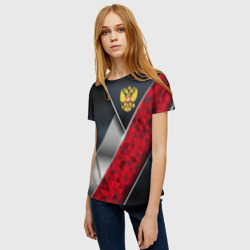 Женская футболка 3D Red & black Russia - фото 2