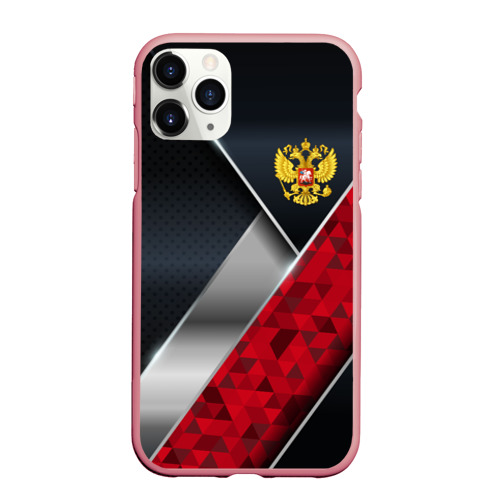 Чехол для iPhone 11 Pro Max матовый с принтом Red & black Russia, вид спереди #2