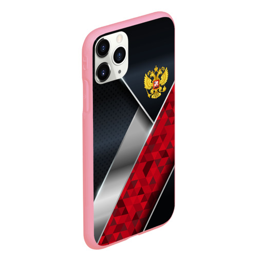 Чехол для iPhone 11 Pro Max матовый с принтом Red & black Russia, вид сбоку #3