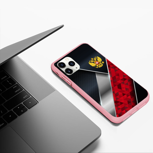 Чехол для iPhone 11 Pro Max матовый с принтом Red & black Russia, фото #5
