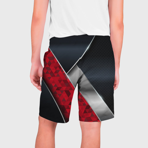 Мужские шорты 3D с принтом Red & black Russia, вид сзади #1