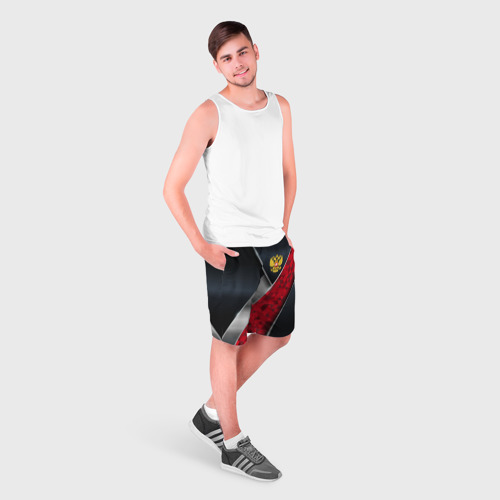 Мужские шорты 3D с принтом Red & black Russia, фото на моделе #1