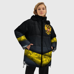 Женская зимняя куртка Oversize Золотой герб    России - фото 2