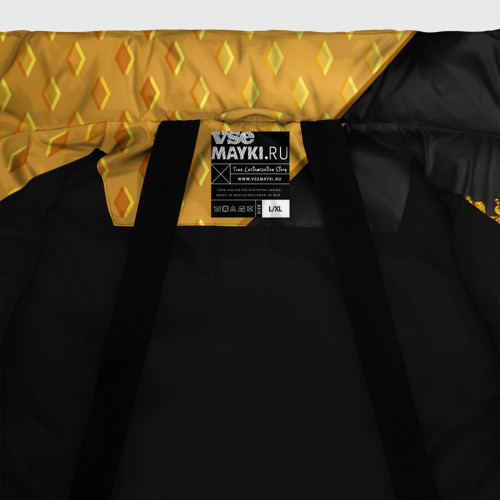 Мужская зимняя куртка 3D Герб России на черном фоне с золотыми вставками, цвет черный - фото 7