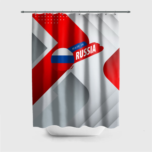 Штора 3D для ванной Welcome to Russia red  white