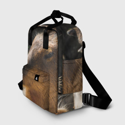 Рюкзак с принтом Капибара спит для женщины, вид спереди №2. Цвет основы: белый