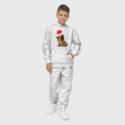Детский костюм с толстовкой хлопок с принтом Праздничный пёсик, фото на моделе #1