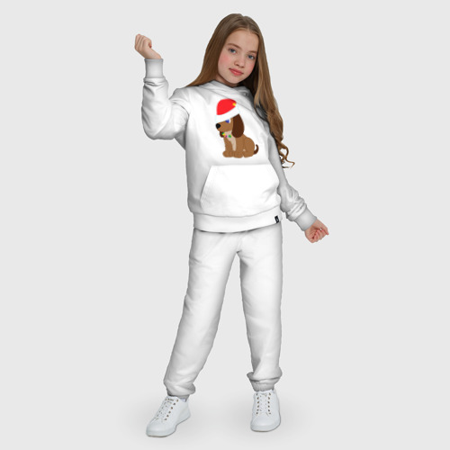 Детский костюм с толстовкой хлопок с принтом Праздничный пёсик, фото #4