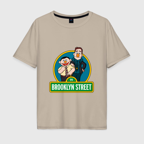 Мужская футболка хлопок Oversize с принтом Sherlock - Brooklyn Street, вид спереди #2
