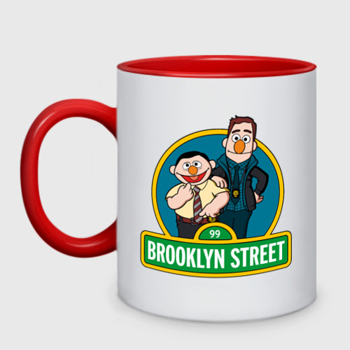Кружка двухцветная с принтом Sherlock - Brooklyn Street, вид спереди #2