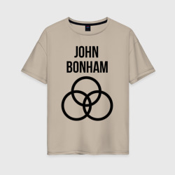 Женская футболка хлопок Oversize John Bonham - Led Zeppelin