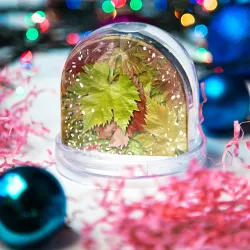 Игрушка Снежный шар Осенние листья клёна - паттерн - фото 2