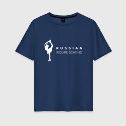 Женская футболка хлопок Oversize Figure skating of Russia