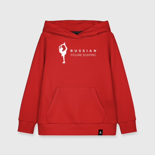 Детская толстовка хлопок Figure skating of Russia, цвет красный