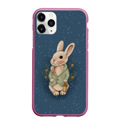 Чехол для iPhone 11 Pro Max матовый Кролик с фонариком