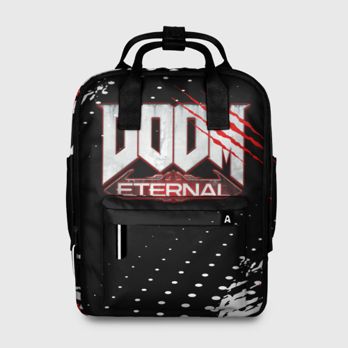 Женский рюкзак 3D с принтом Doom - краска, вид спереди #2