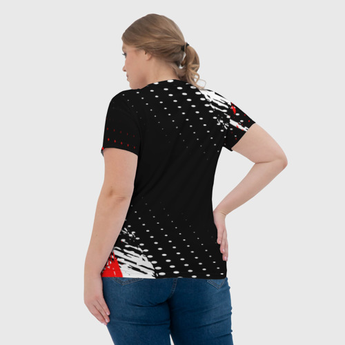 Женская футболка 3D с принтом Doom - краска, вид сзади #2
