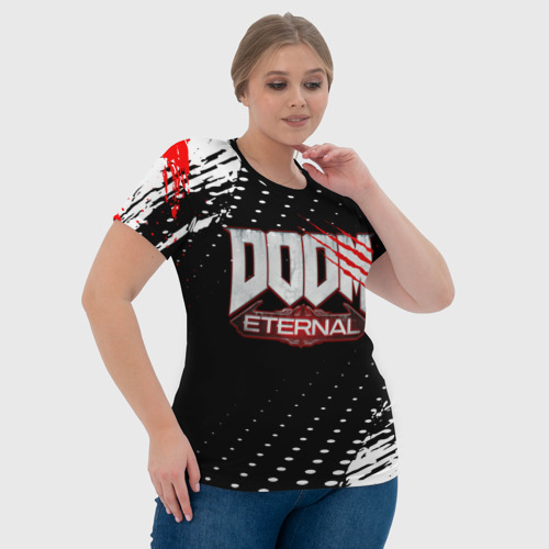 Женская футболка 3D с принтом Doom - краска, фото #4