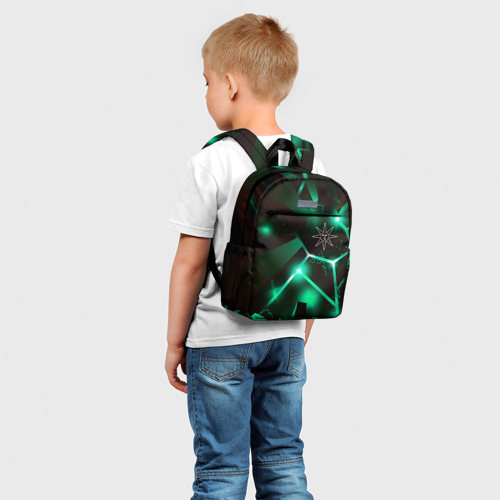 Детский рюкзак 3D с принтом Dark Souls разлом плит, фото на моделе #1