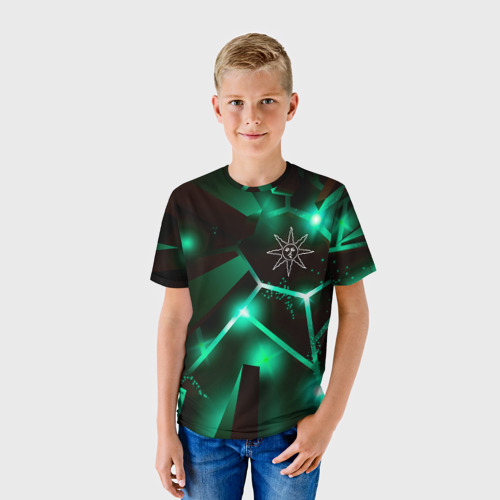 Детская футболка 3D с принтом Dark Souls разлом плит, фото на моделе #1