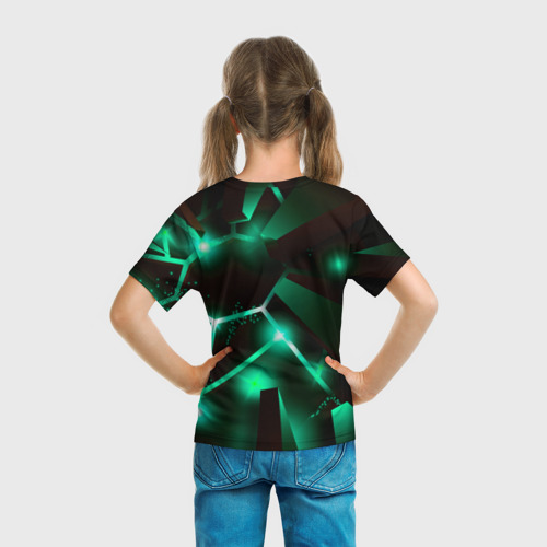 Детская футболка 3D с принтом Dark Souls разлом плит, вид сзади #2