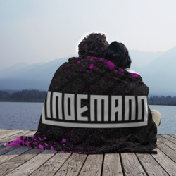 Плед с принтом Lindemann rock legends: надпись и символ для любого человека, вид спереди №3. Цвет основы: 3d (велсофт)