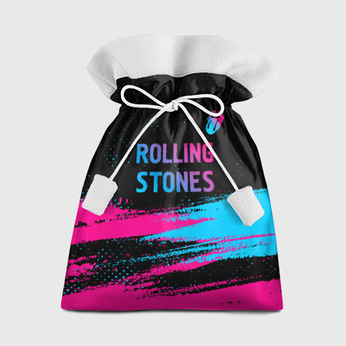 Подарочный 3D мешок Rolling Stones - neon gradient: символ сверху