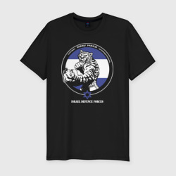 Мужская футболка хлопок Slim Krav-maga emblem tiger